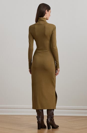 Lauren Ralph Lauren ★【ブレンド ドレス】Tie Waist Rib Dress Lauren Ralph Lauren Tie Waist Rib Cotton Blend Midi Dress