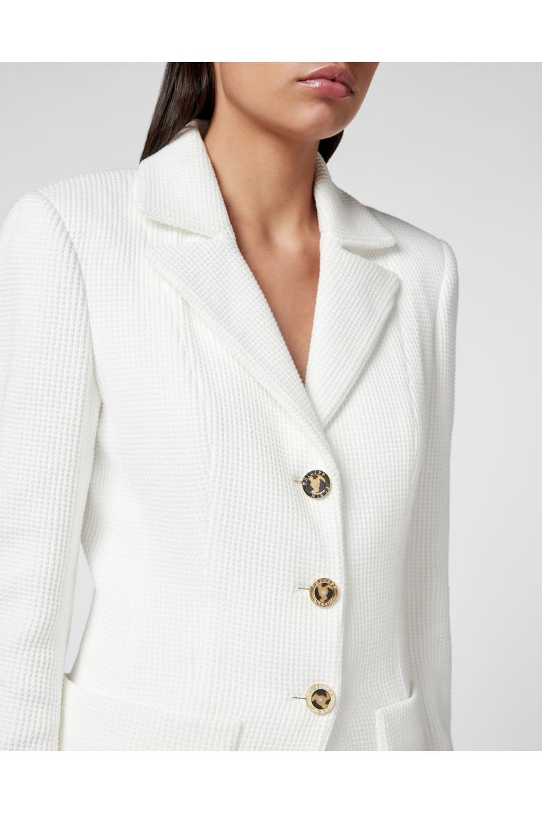 Blazer Fitted Texture Women, Alternate, color, Cream