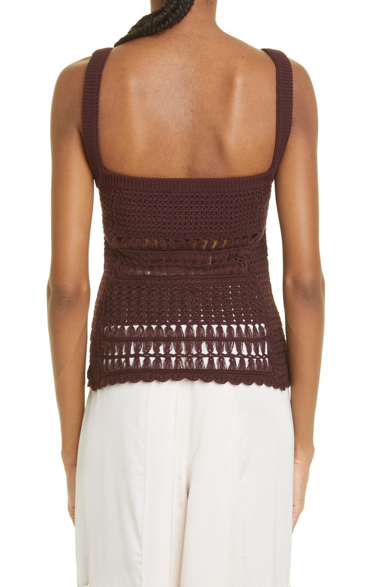 Wales Bonner Women's Djembe Cotton Crochet Tank, Alternate, color,
