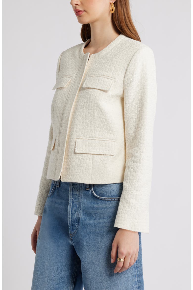 Collarless Jacket, Alternate, color, IVORY