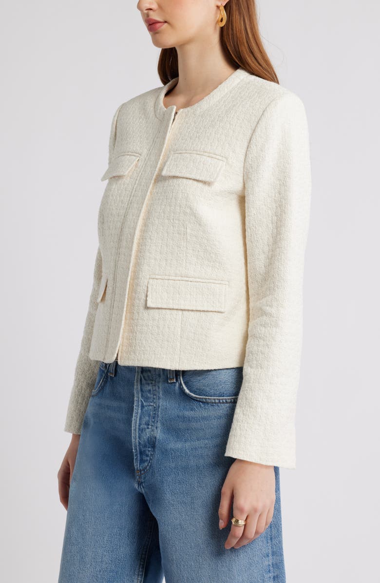 Nordstrom Tweed Jacket, Alternate, color, Ivory
