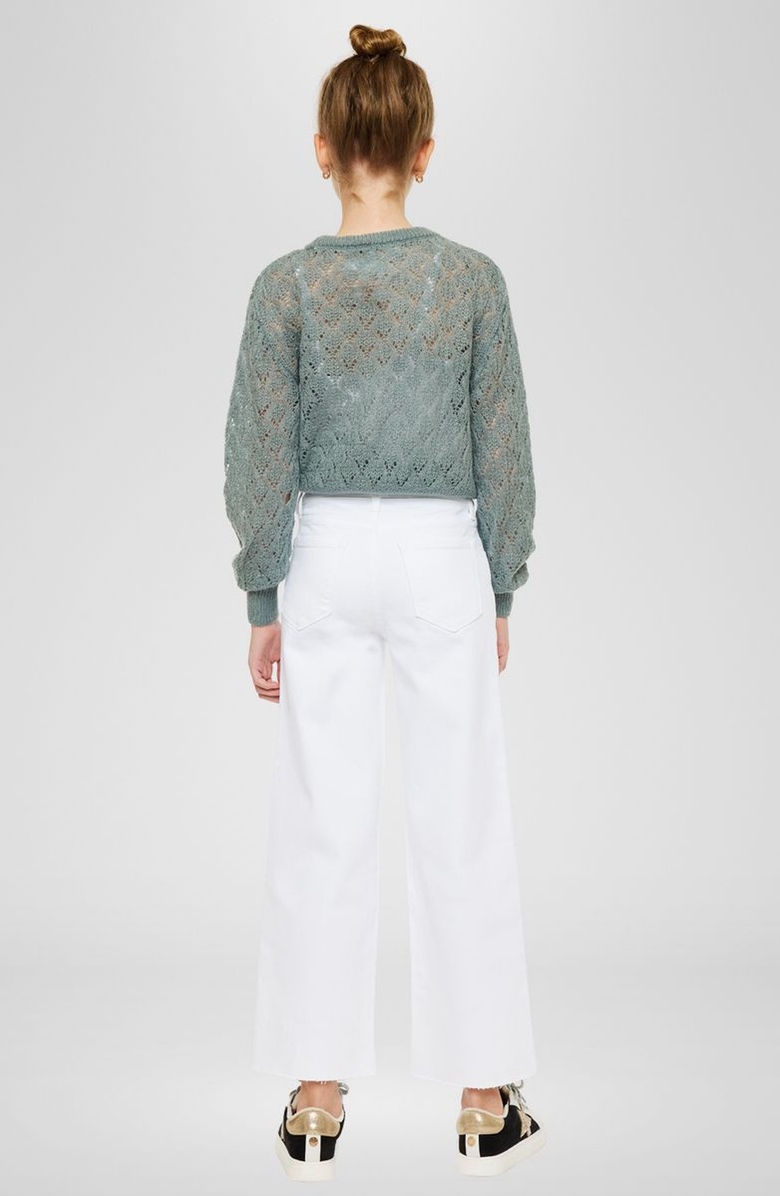 KanCan Rue High Rise Cropped Wide Leg Jeans, Alternate, color, White