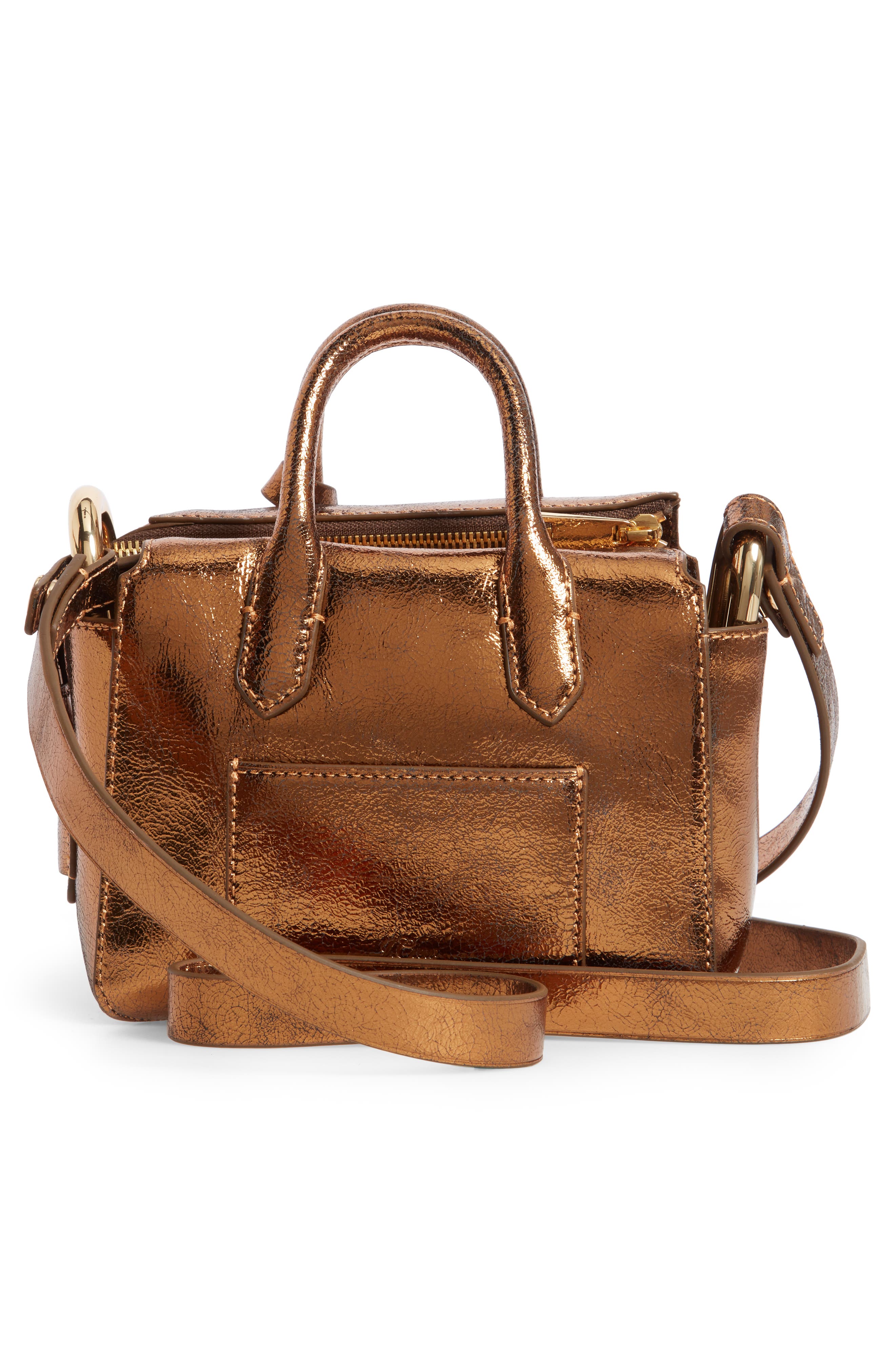 J.Crew Mini Metallic Leather Shoulder/Crossbody Satchel, Alternate, color, 