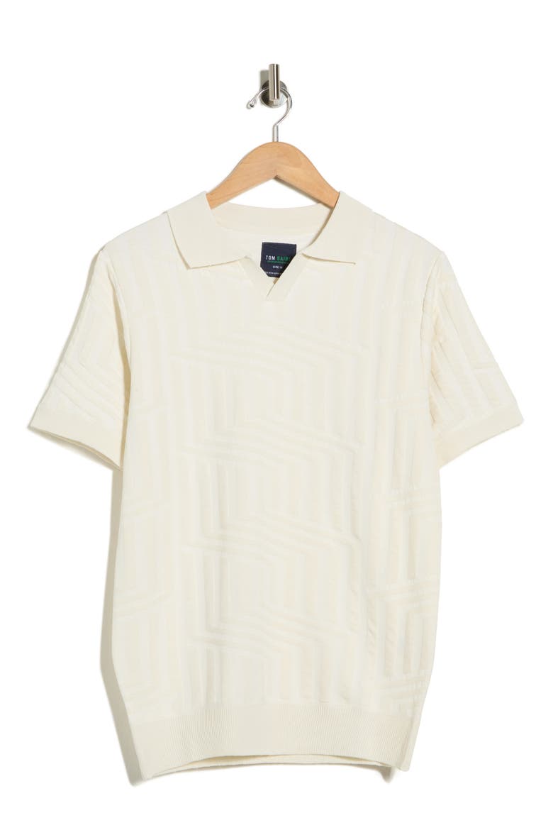 Johnny Collar Knit Polo Sweater, Alternate, color, WHITE