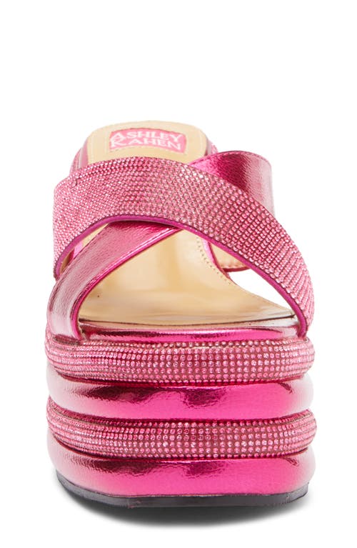 Ashley Kahen Carnival Wedge Sandal In Fuchsia Multi