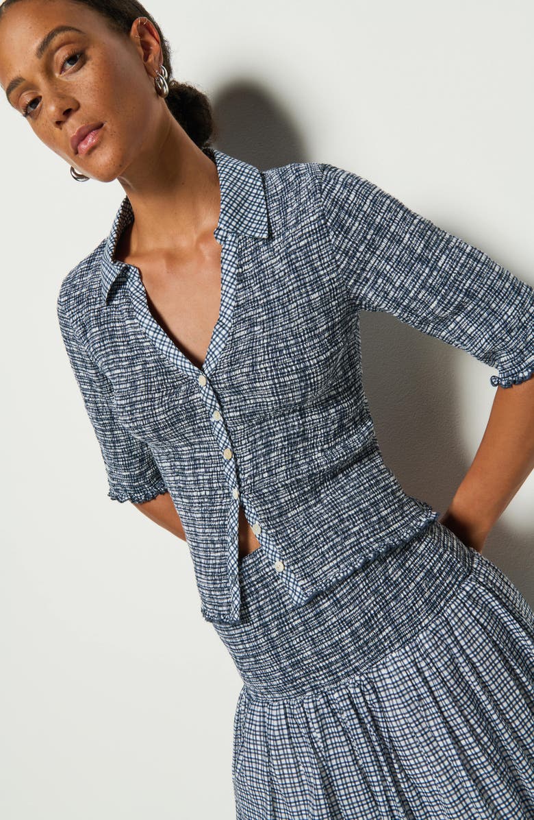 Nation LTD Peggy Smock Pima Cotton Button-Up Shirt, Alternate, color, 