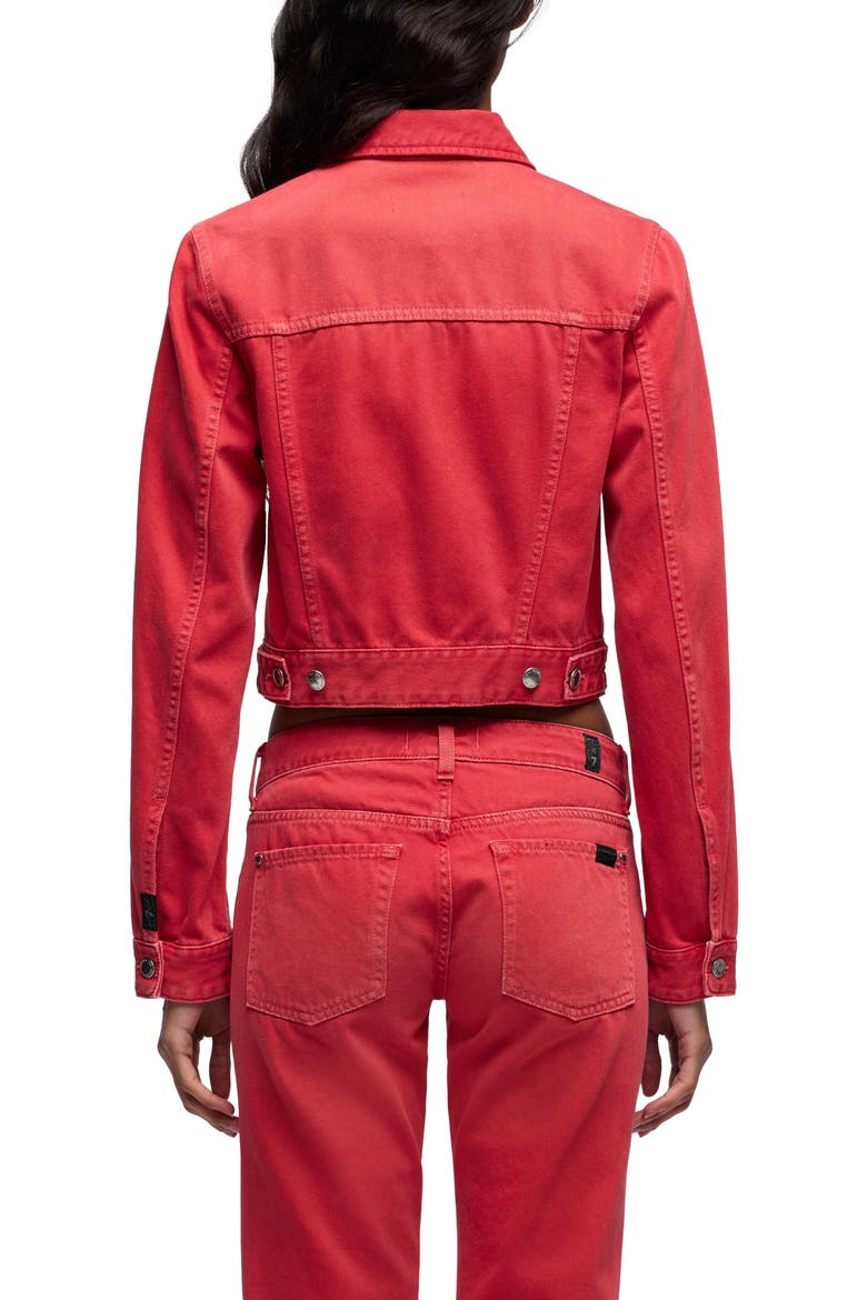 Shrunken Denim Jacket, Alternate, color, FLAME