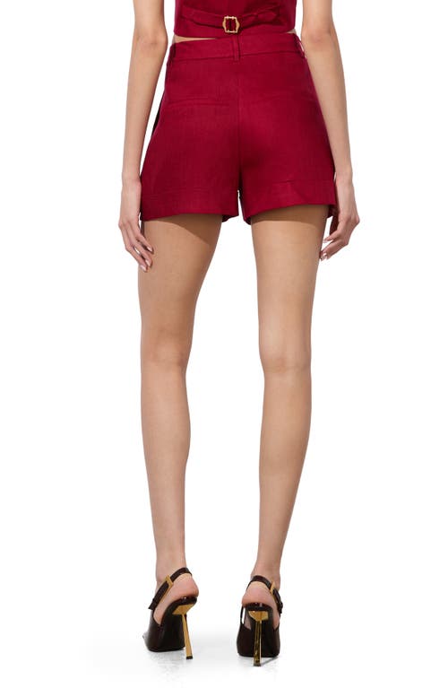 Alice And Olivia Conry Cuffed Shorts In Red