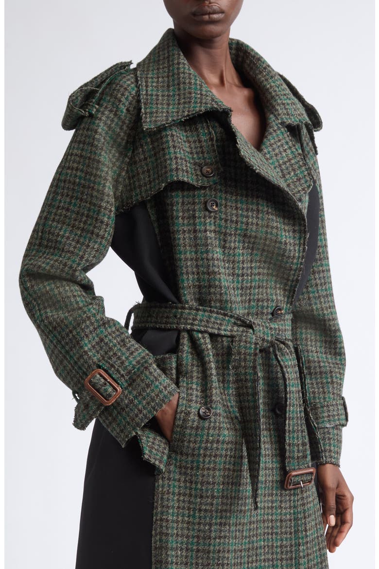 Stokely Wool Trench Coat, Alternate, color, JUNGLE