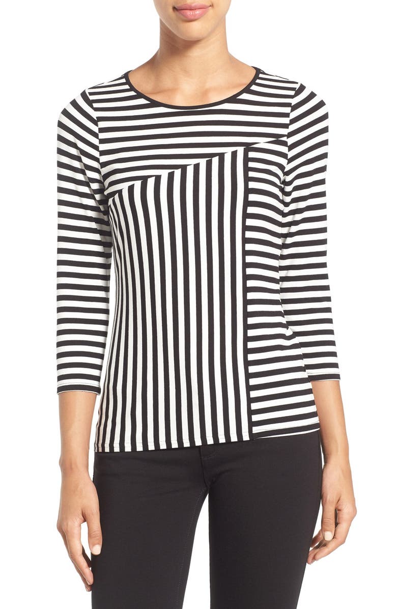 Vince Camuto 'Sonnet Stripe' Crewneck Top, Main, color, 