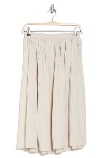 ADRIANNA PAPELL ADRIANNA PAPELL SLIT PLEATED MIDI SKIRT