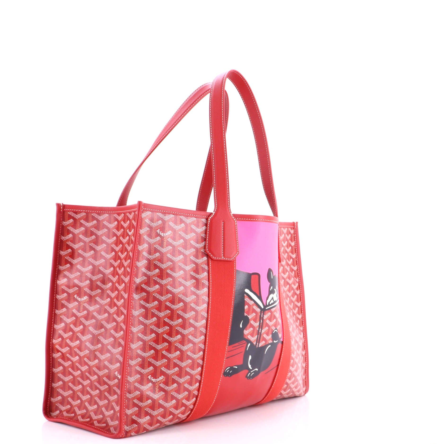 Villette Tote Printed Coated Canvas MM, Alternate, color, Red