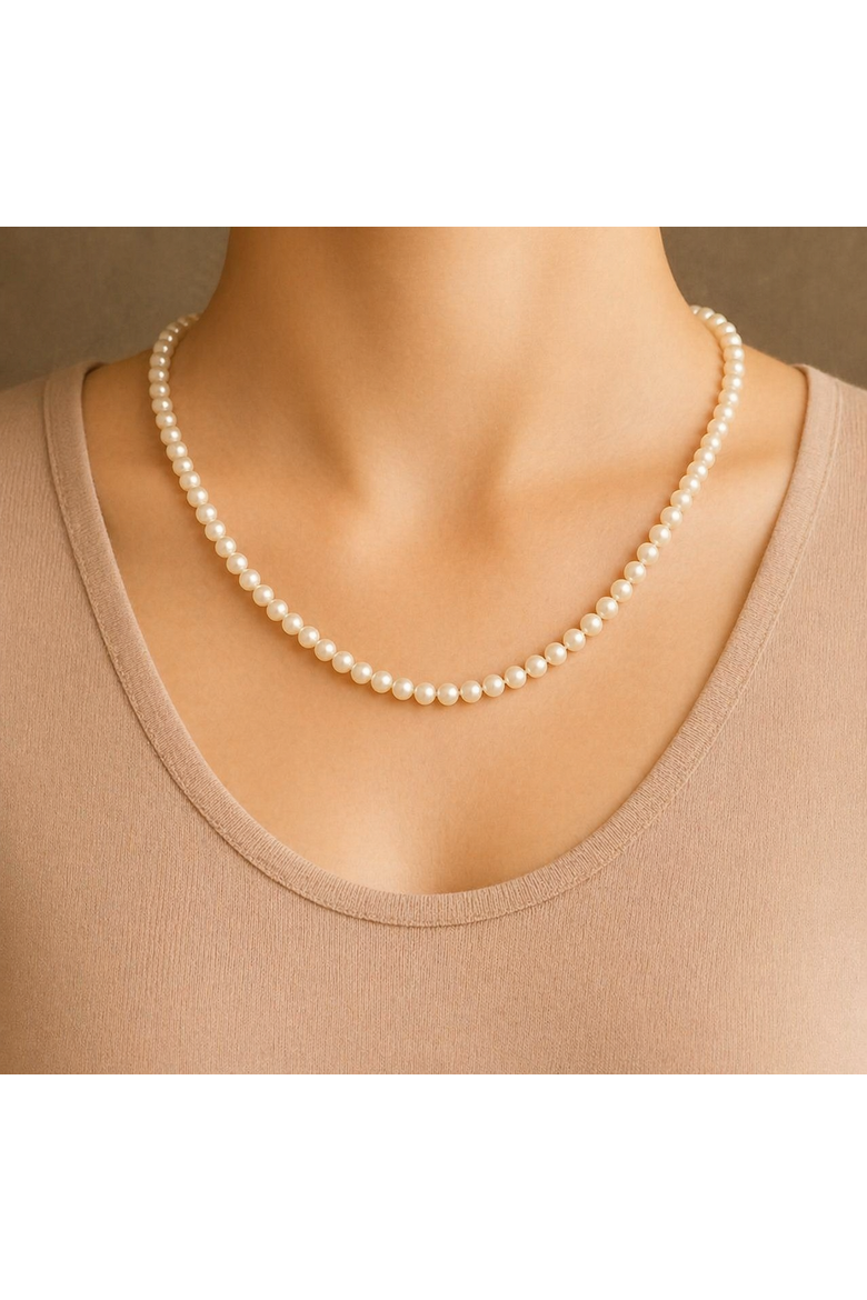 Shell Pearl Necklace, Alternate, color, White