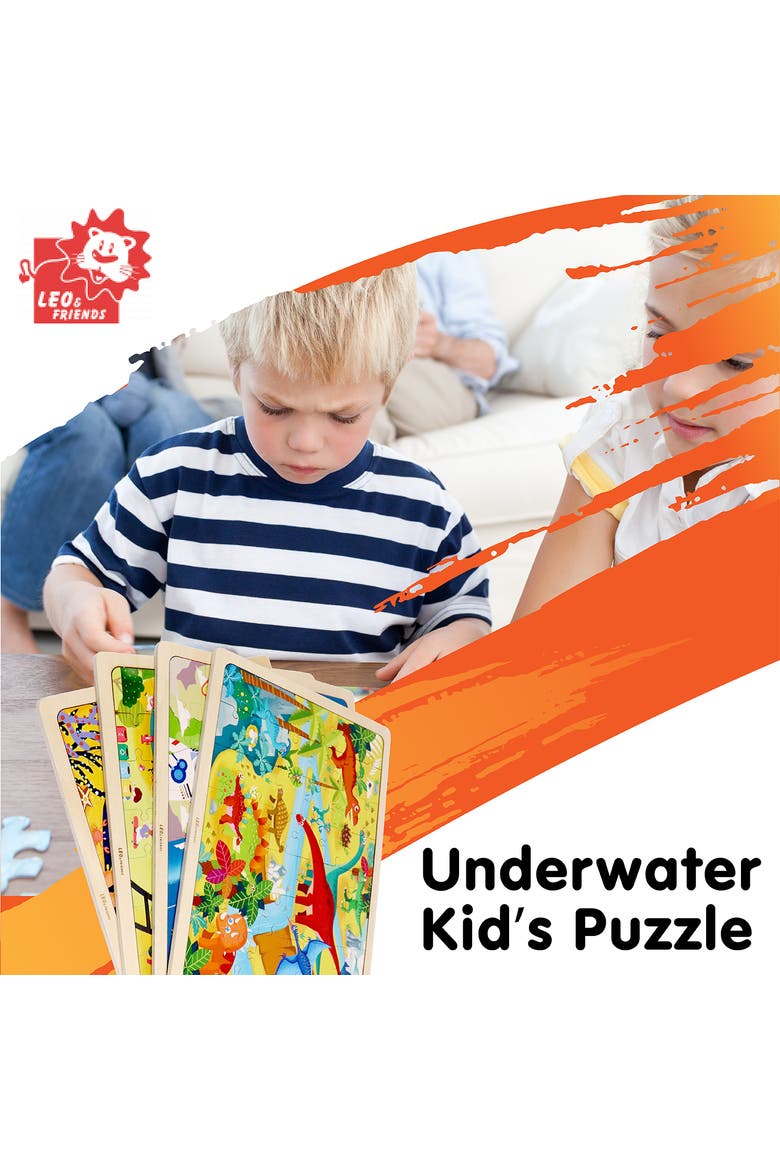 Underwater Kid's Puzzle, 48-Pieces for 3-Years-Old+, Alternate, color, Blue