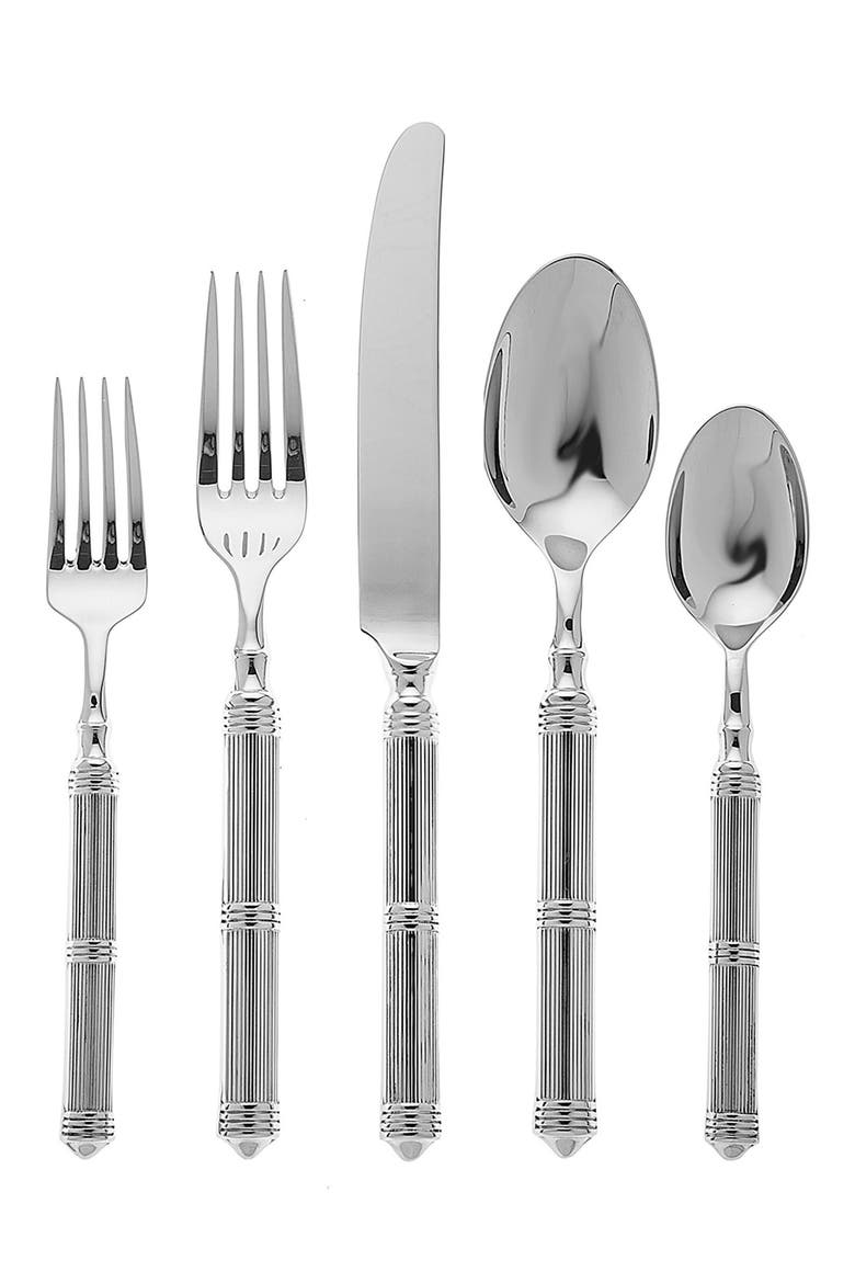 Castello 20-Piece Flatware Set, Main, color, SILVER