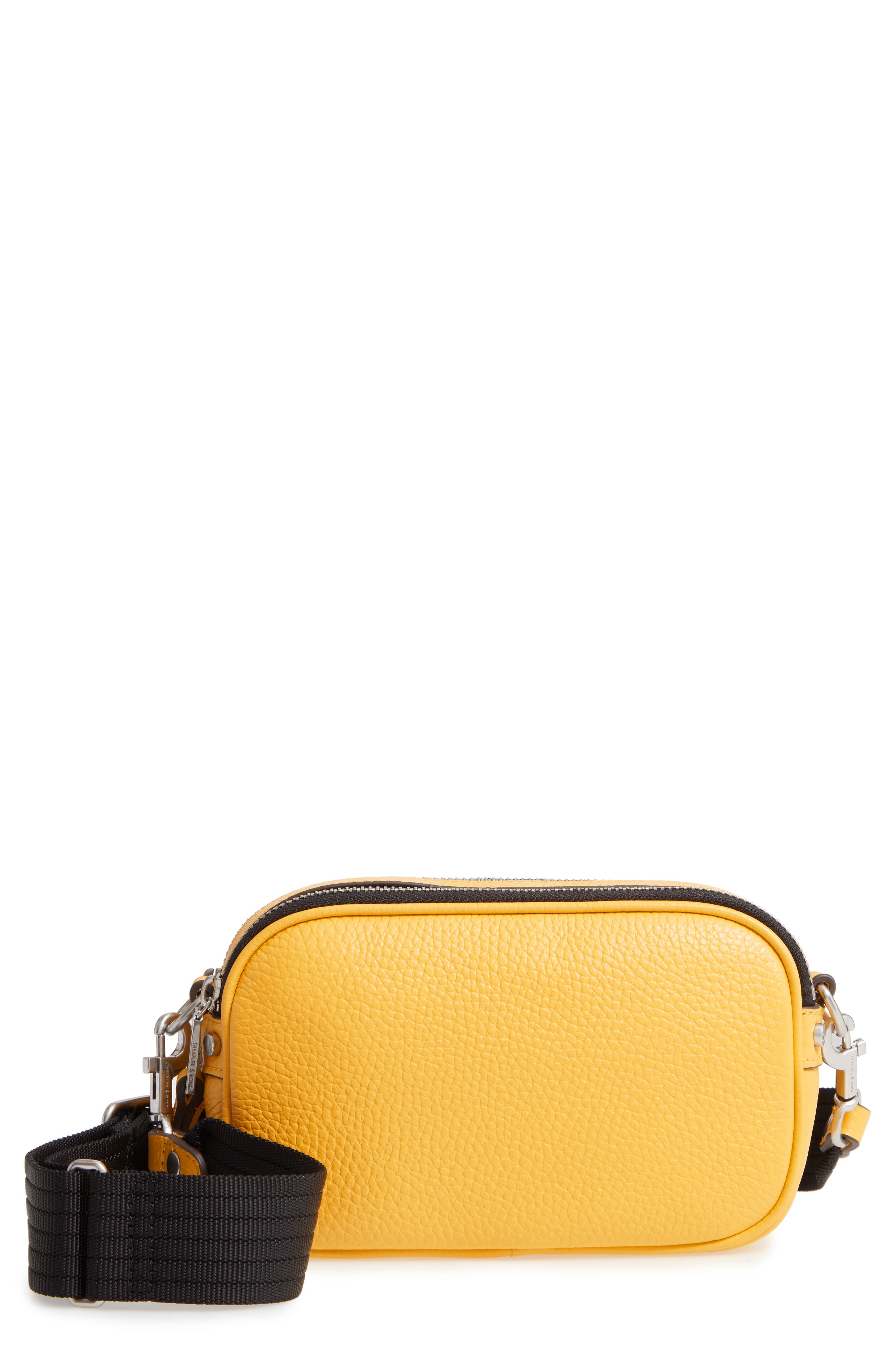 Alex Leather Camera Bag, Main, color, YELLOW CITRUS