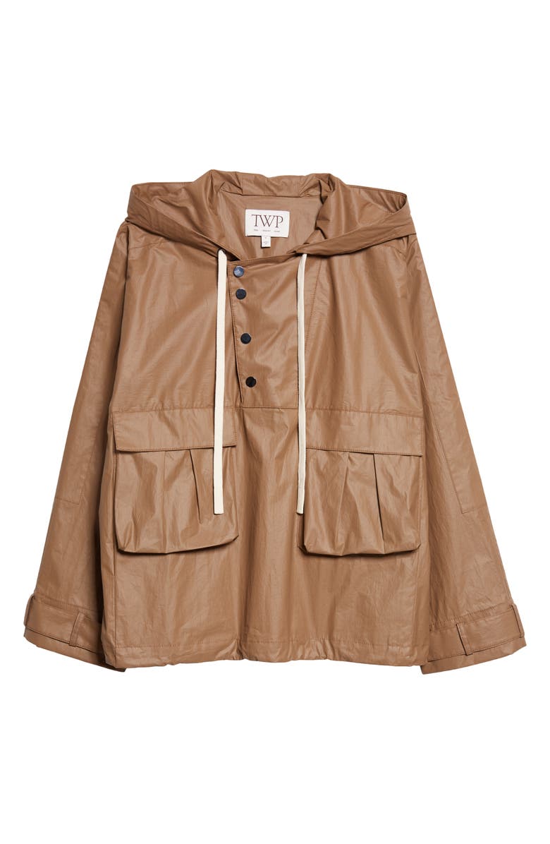 TWP Rain Check Water Repellent Hooded Anorak, Alternate, color, Ermine