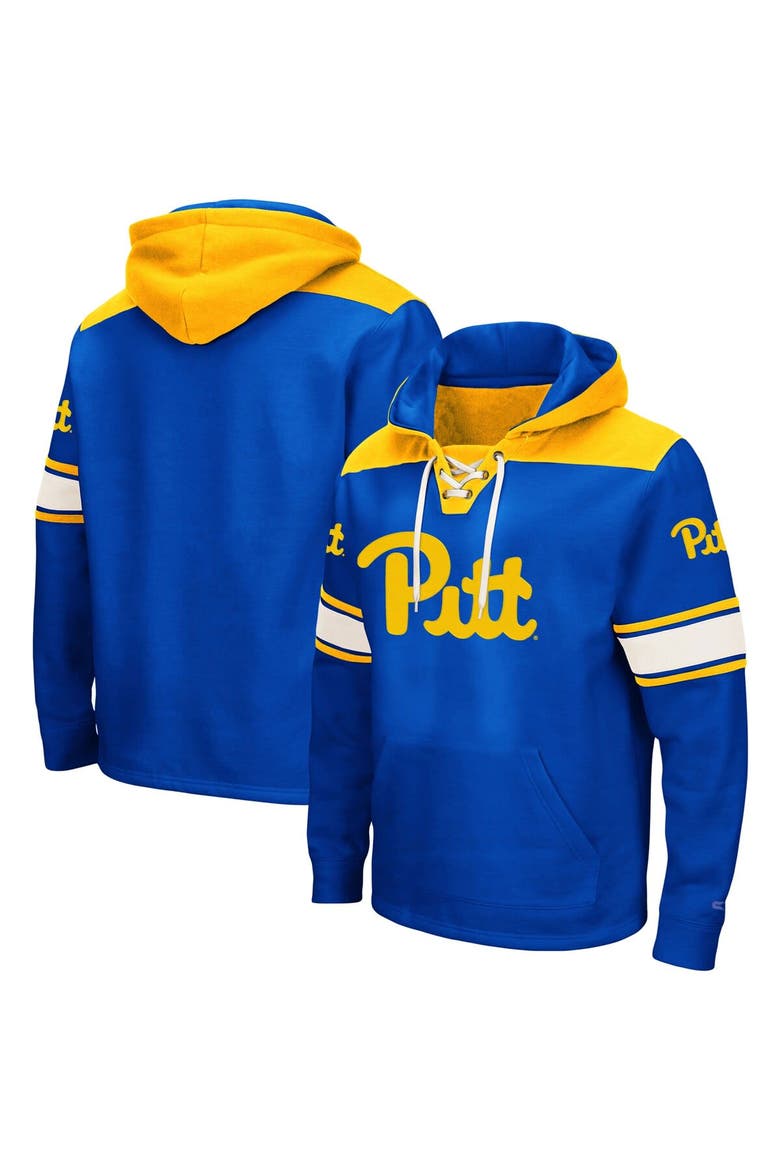 Men's Colosseum Royal Pitt Panthers 2.0 Lace-Up Pullover Hoodie, Alternate, color, Royal