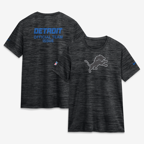 Women's Nike  Black Detroit Lions 2026 Rivalries Collection Sideline Velocity Dri-FIT T-Shirt