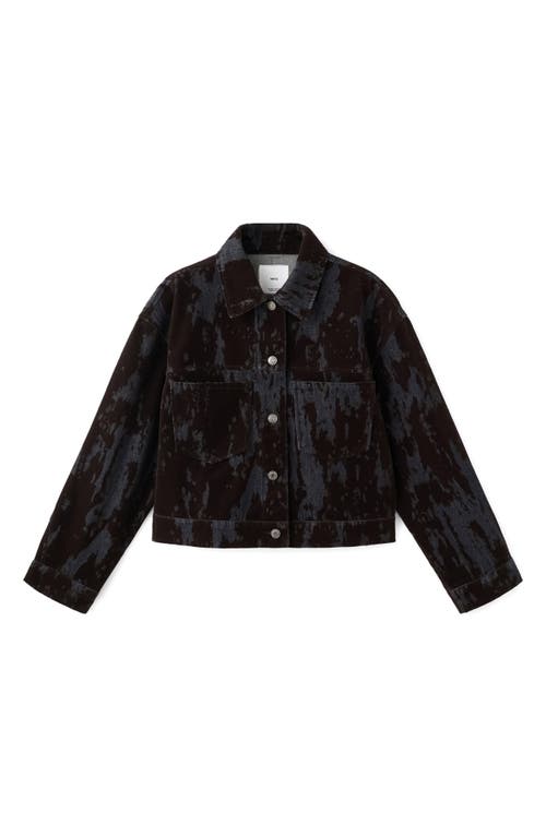 Mango Devoré Denim Trucker Jacket In Brown