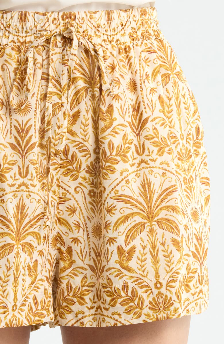 SUGARLIPS Calina Tropical Herta High Waist Shorts, Alternate, color, Cream-Brown