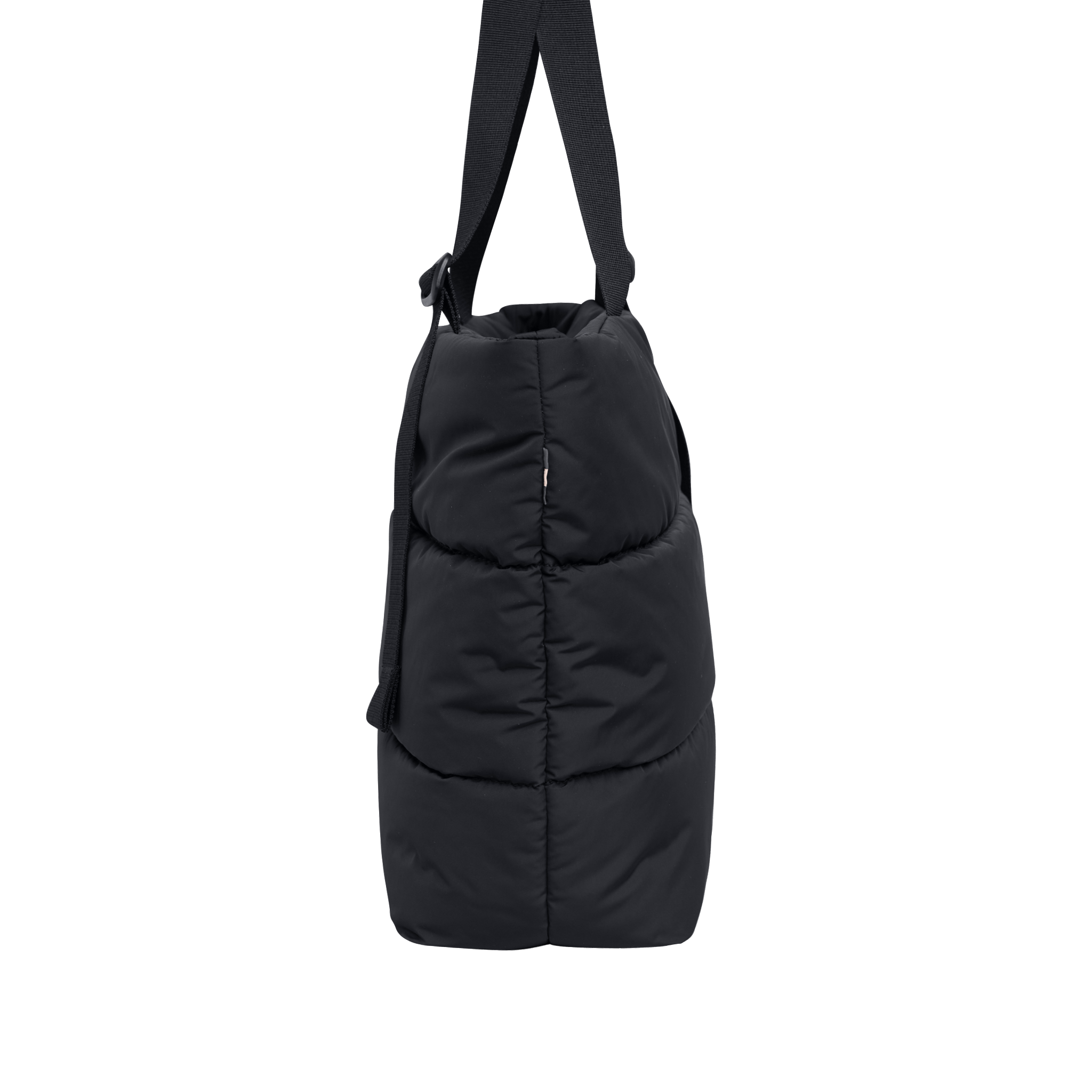PUFFER TOTE BAG, Alternate, color, BLACK MONOCHROME