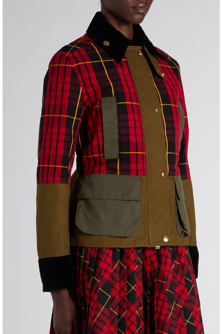 Deconstructed Tartan Ripstop Jacket, Alternate, color, BORDEAUX