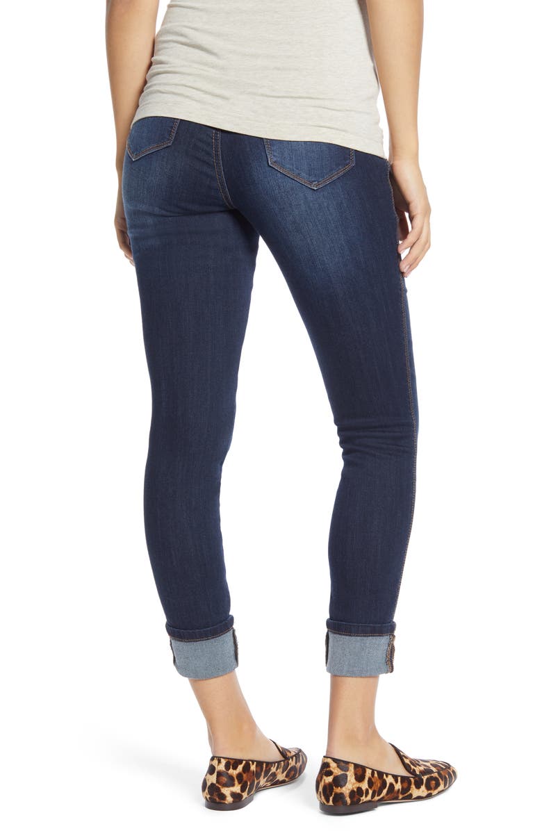 1822 Denim Roll Cuff Skinny Maternity Jeans, Alternate, color, 