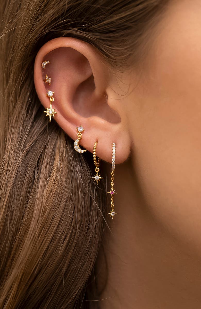 Girls Crew Skyshower Dangle Hoop Earrings, Alternate, color, Gold