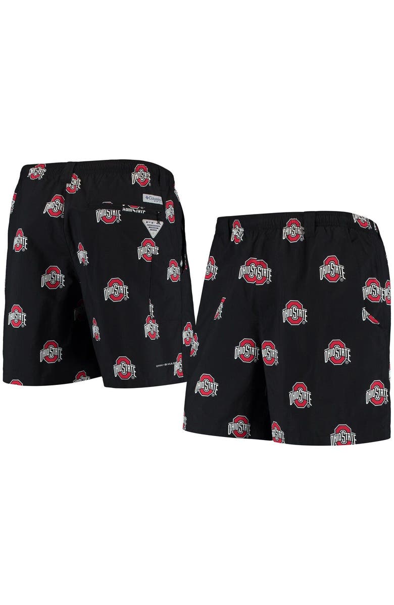 Columbia Men's Columbia Black Ohio State Buckeyes PFG Backcast II Omni-Shade Hybrid Shorts, Main, color, Black