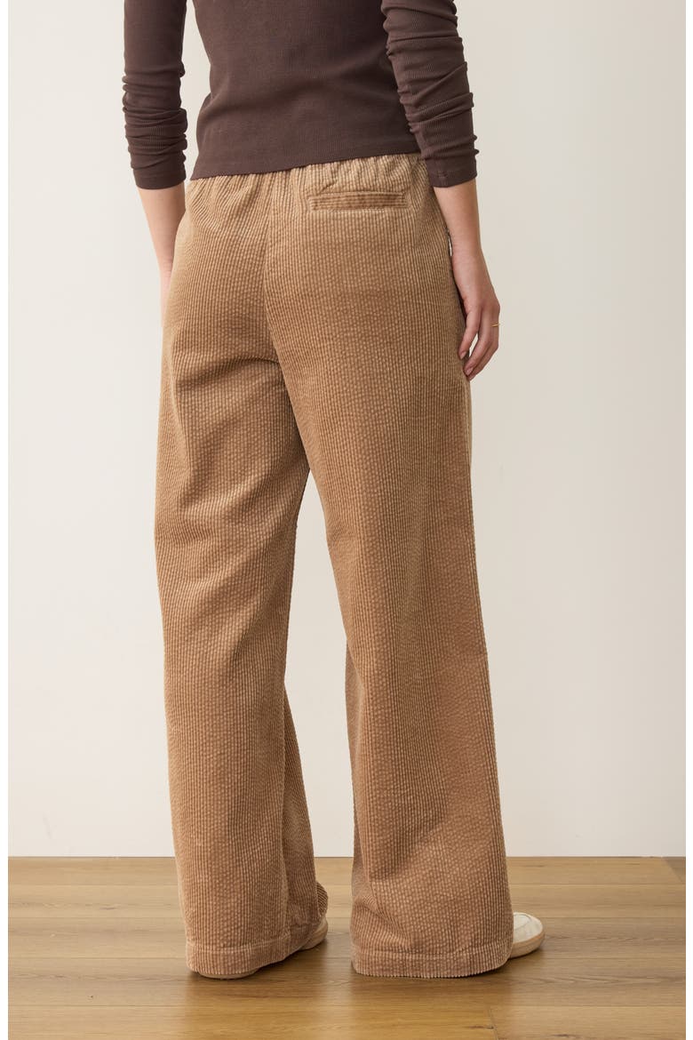 Allison Pull-On Wide Leg Corduroy Pants, Alternate, color, COCOA BROWN