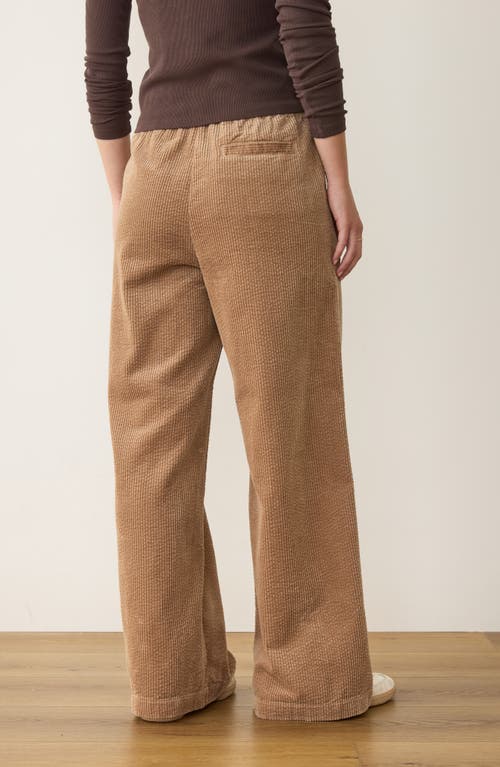 Marine Layer Allison Pull-on Wide Leg Corduroy Pants In Brown