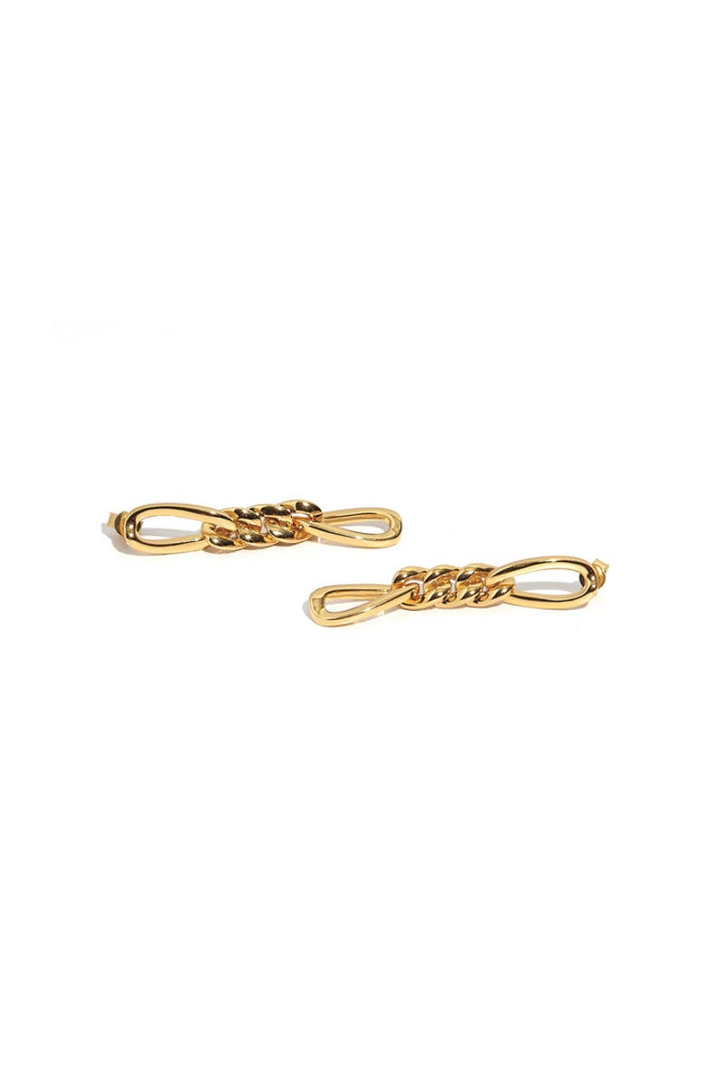 ZARUX Figaro Earrings, Main, color, Yellow Gold