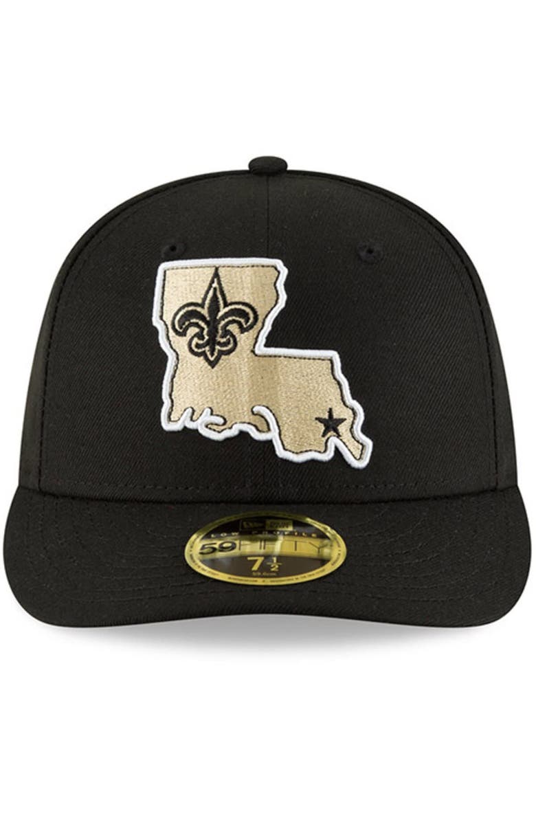 New Era Men's New Era Black New Orleans Saints Alternate Logo Omaha Low Profile 59FIFTY Fitted Hat, Alternate, color, Black