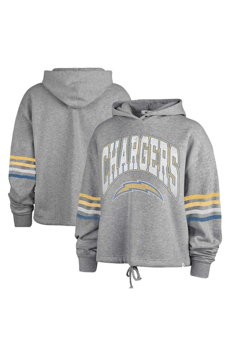 Women's '47 Heather Gray Los Angeles Chargers Upland Bennett Pullover Hoodie, Main, color, Heather Gray