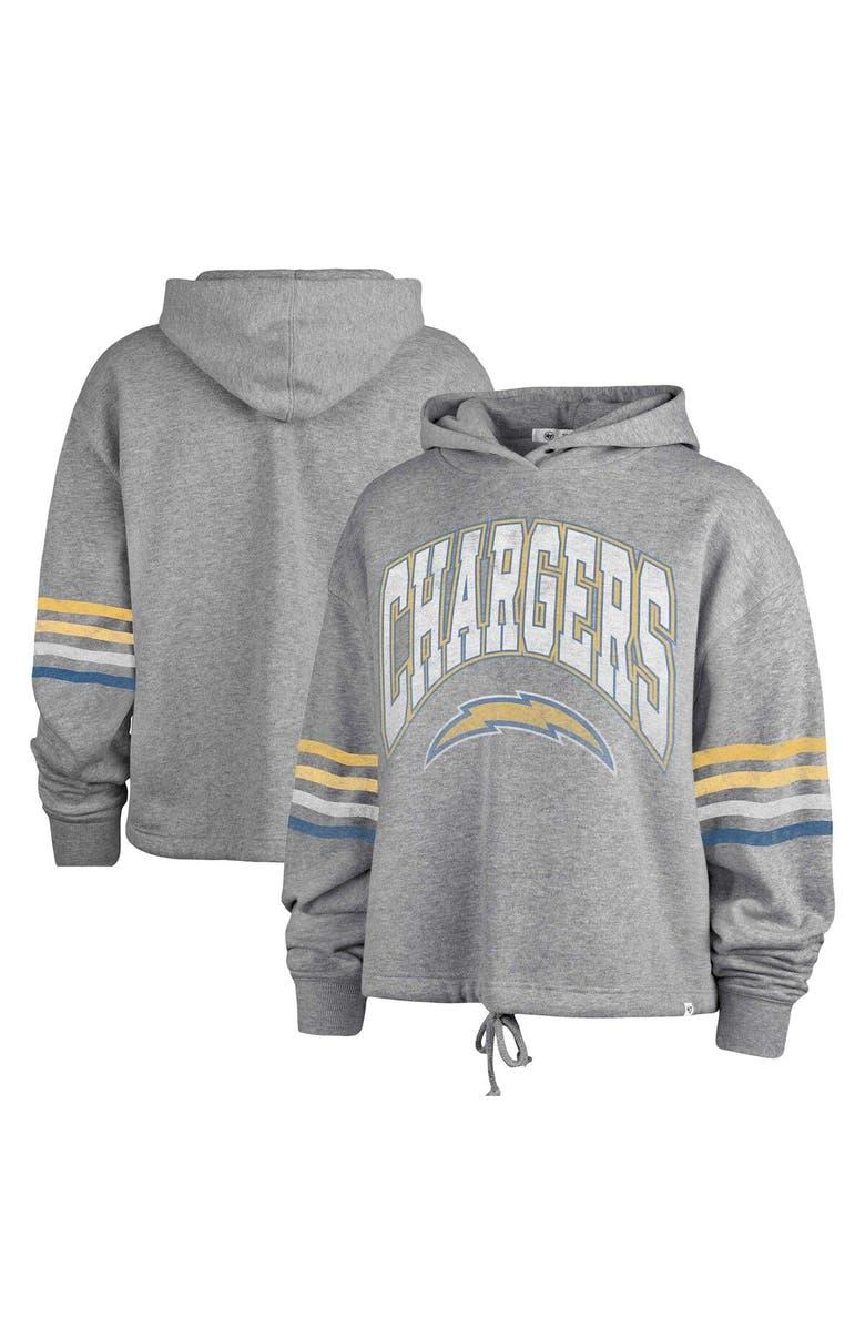 '47 Women's '47 Heather Gray Los Angeles Chargers Upland Bennett Pullover Hoodie, Main, color, Heather Gray