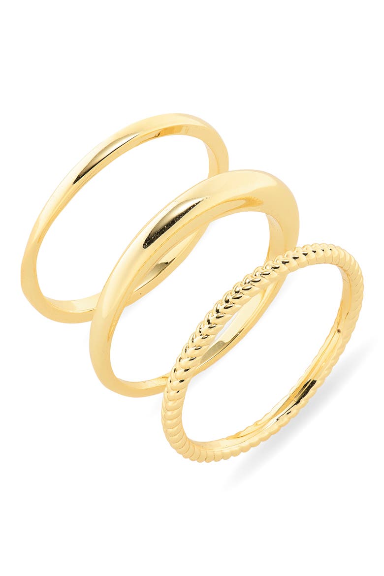 Set of 3 Assorted Stacking Rings, Main, color, GOLD