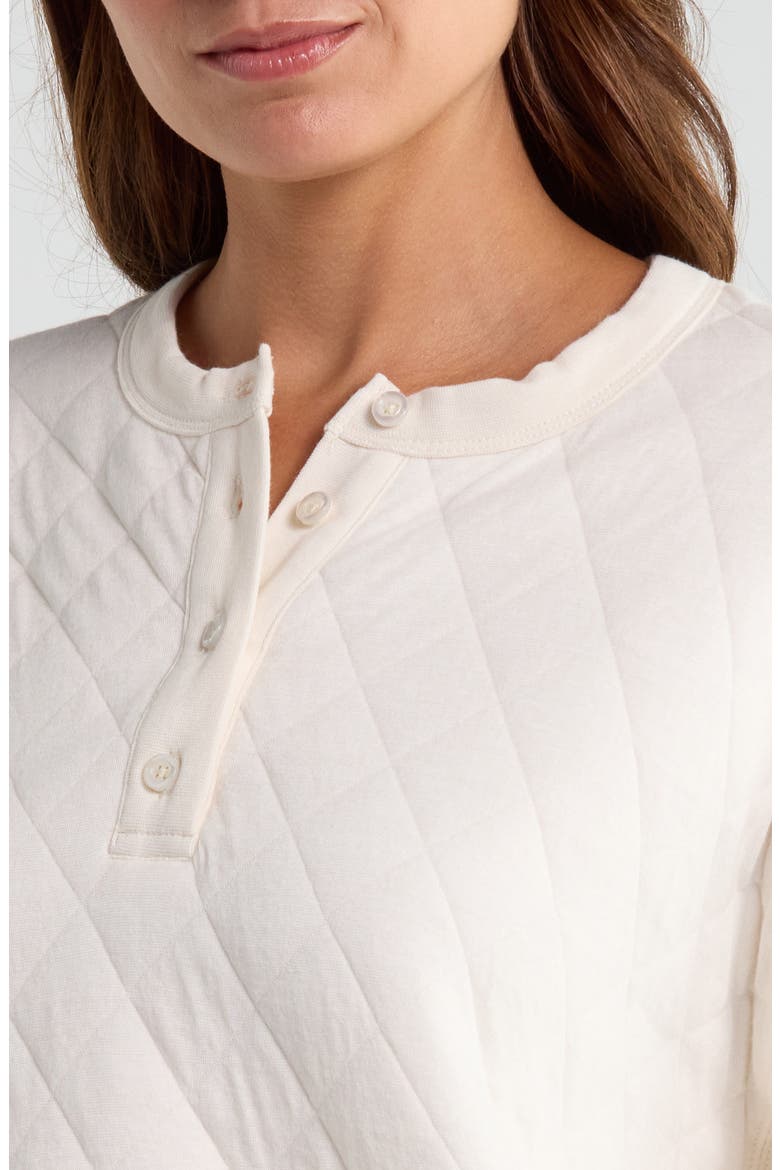 Quilted Cotton Pajamas, Alternate, color, ECRU
