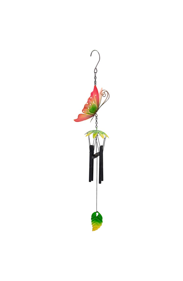 Northlight 19" Red Metal Butterfly Outdoor Garden Windchime, Alternate, color, Red