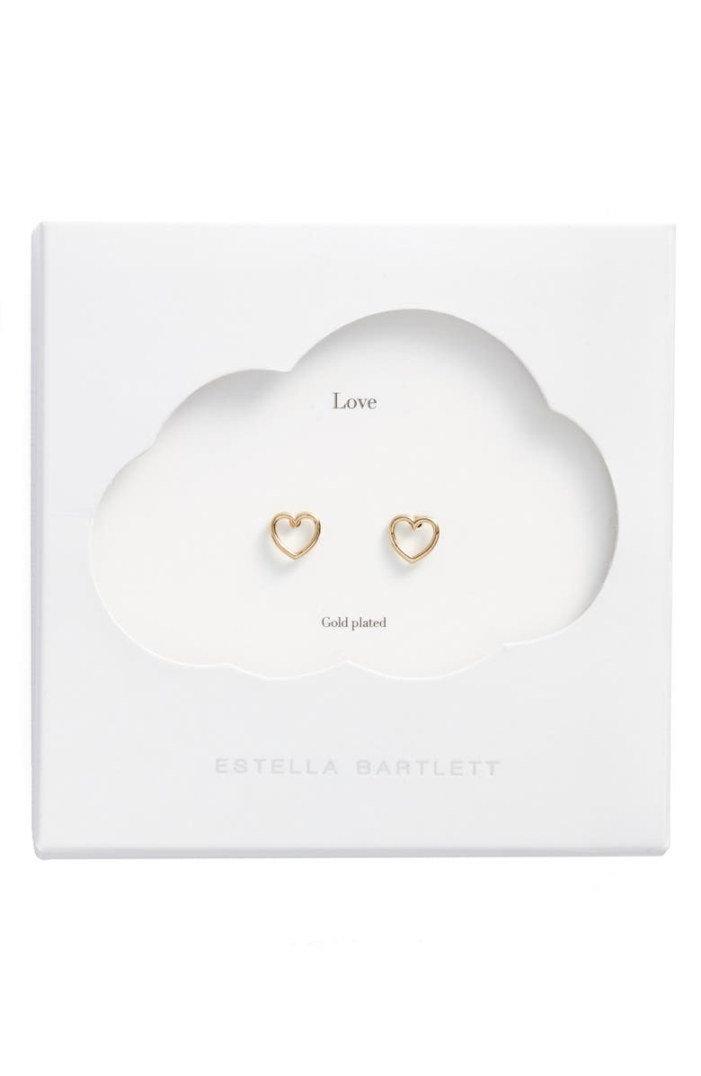 Estella Bartlett Small Open Heart Stud Earrings, Alternate, color,