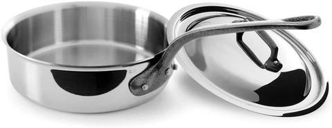 M'Cook Ci Stainless Steel Saute Pan With Lid, 9.4 Inch