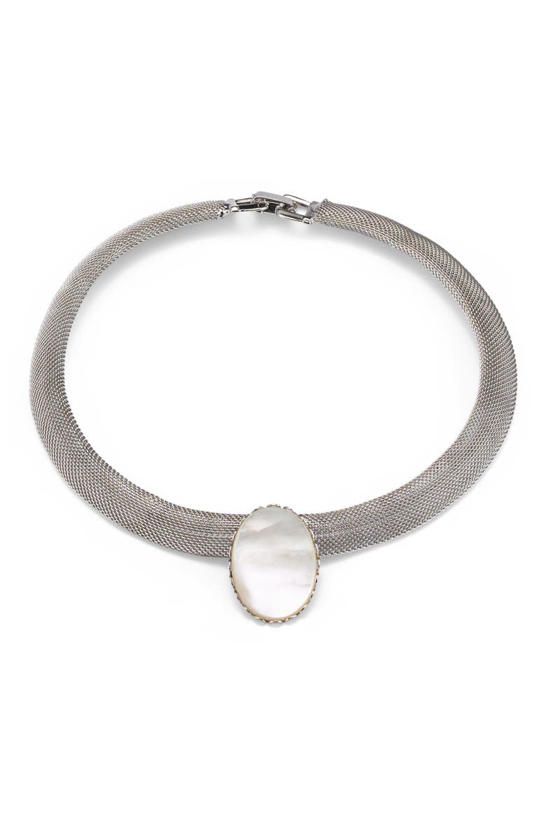 Charlotte Mesh Mother-of-Pearl Choker, Main, color, MOTHER OF PEARL