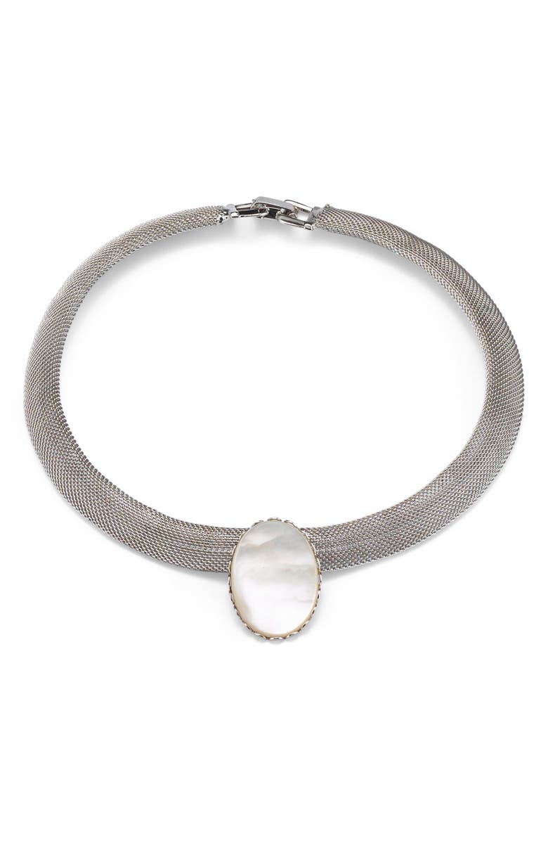 LELET NY Charlotte Mesh Mother-of-Pearl Choker, Main, color, Mother Of Pearl