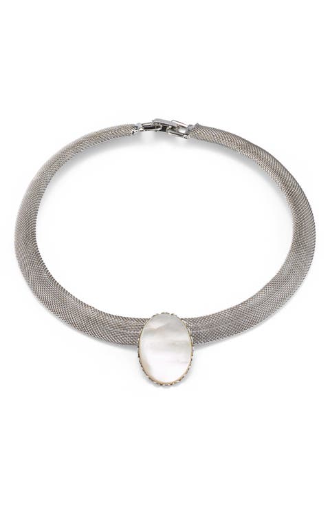 Charlotte Mesh Mother-of-Pearl Choker