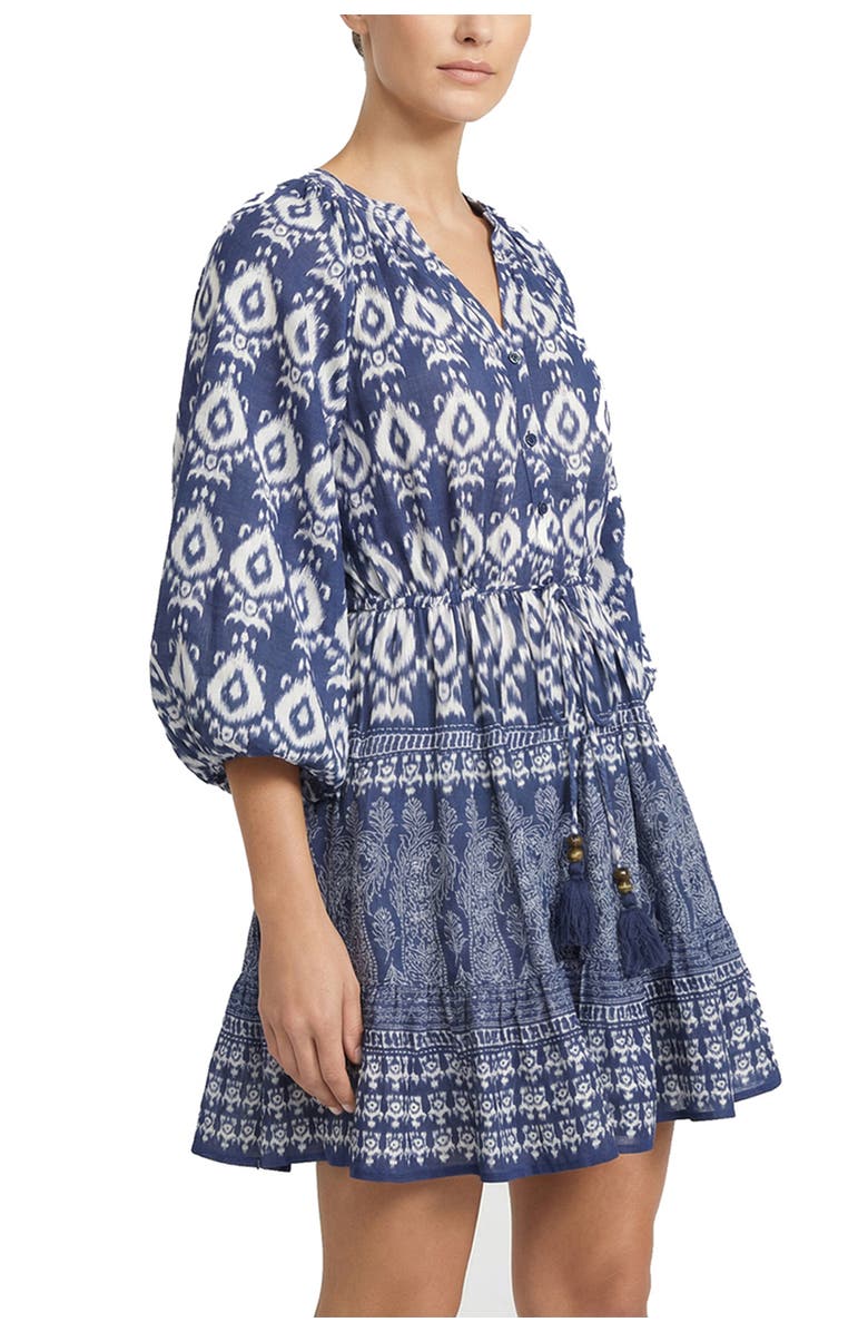 Change of Scenery Sam Balloon Sleeve Elastic-Waist Mini Shirtdress, Main, color, Tivara Ikat