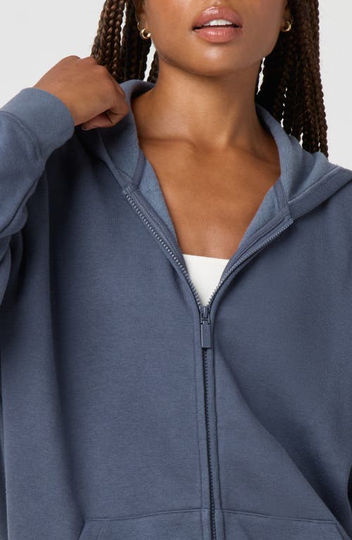 Florence By Mills Cozy Crush Oversize Zip Hoodie In Blue