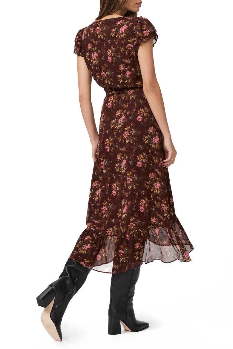 Neroli Floral Print Faux Wrap Silk Maxi Dress, Alternate, color, RSEWOODMLT