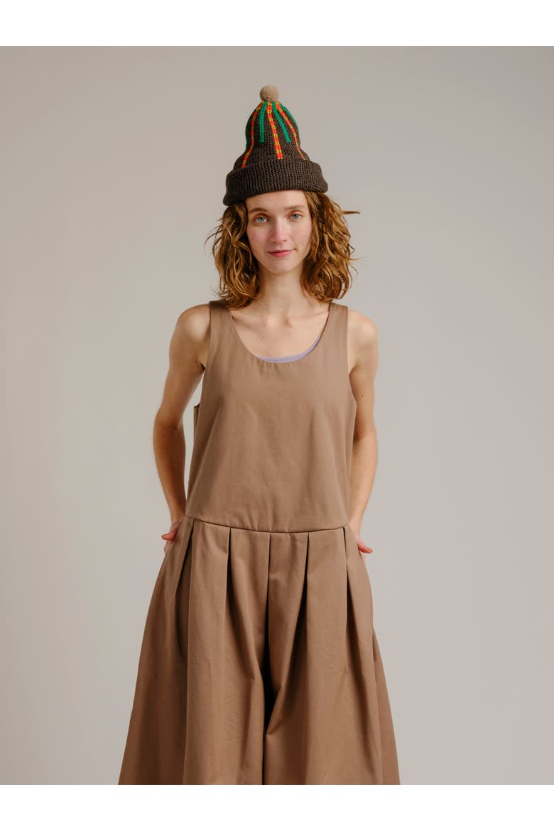 Edie Pleated Maxi Dress, Alternate, color, Chestnut Twill