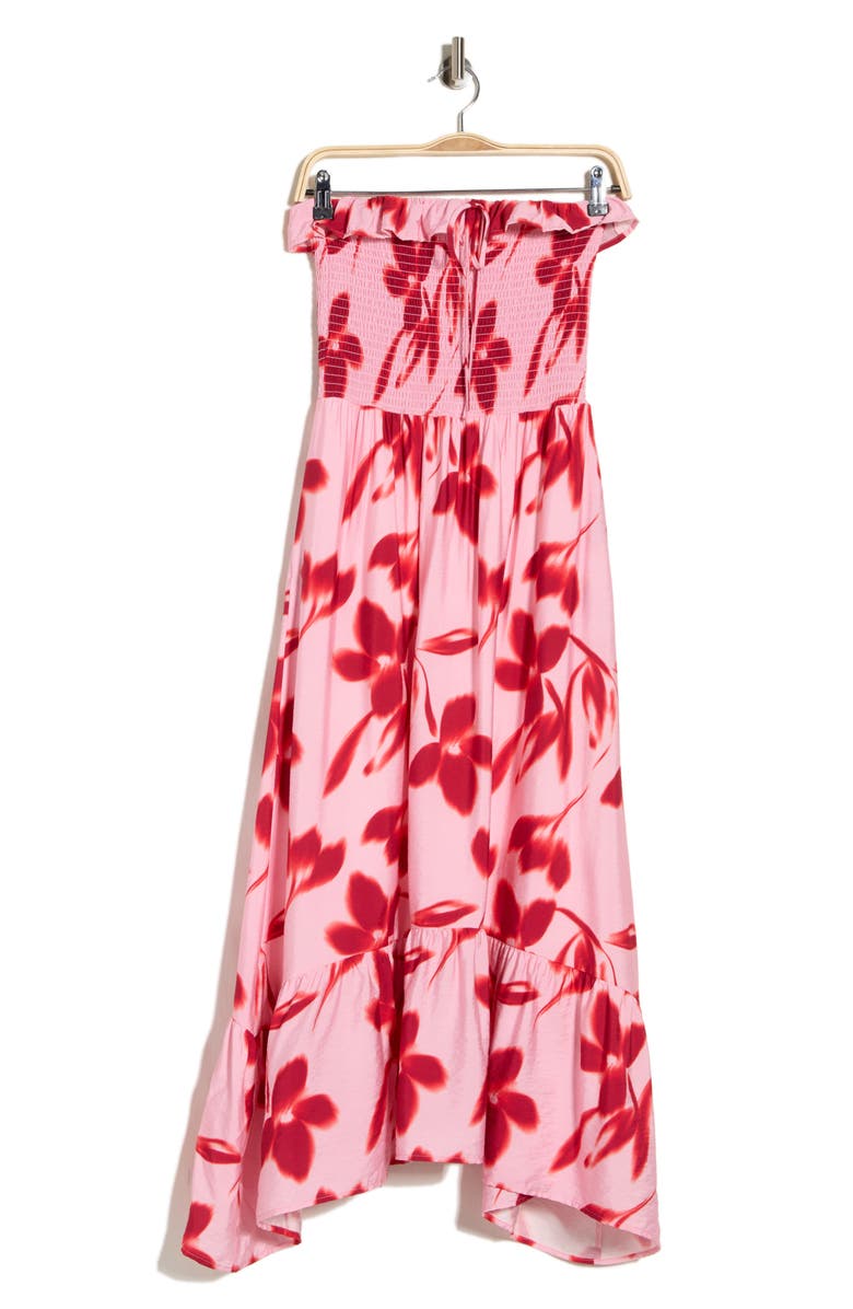 WEST K Strapless Midi Dress, Main, color, Pink Floral