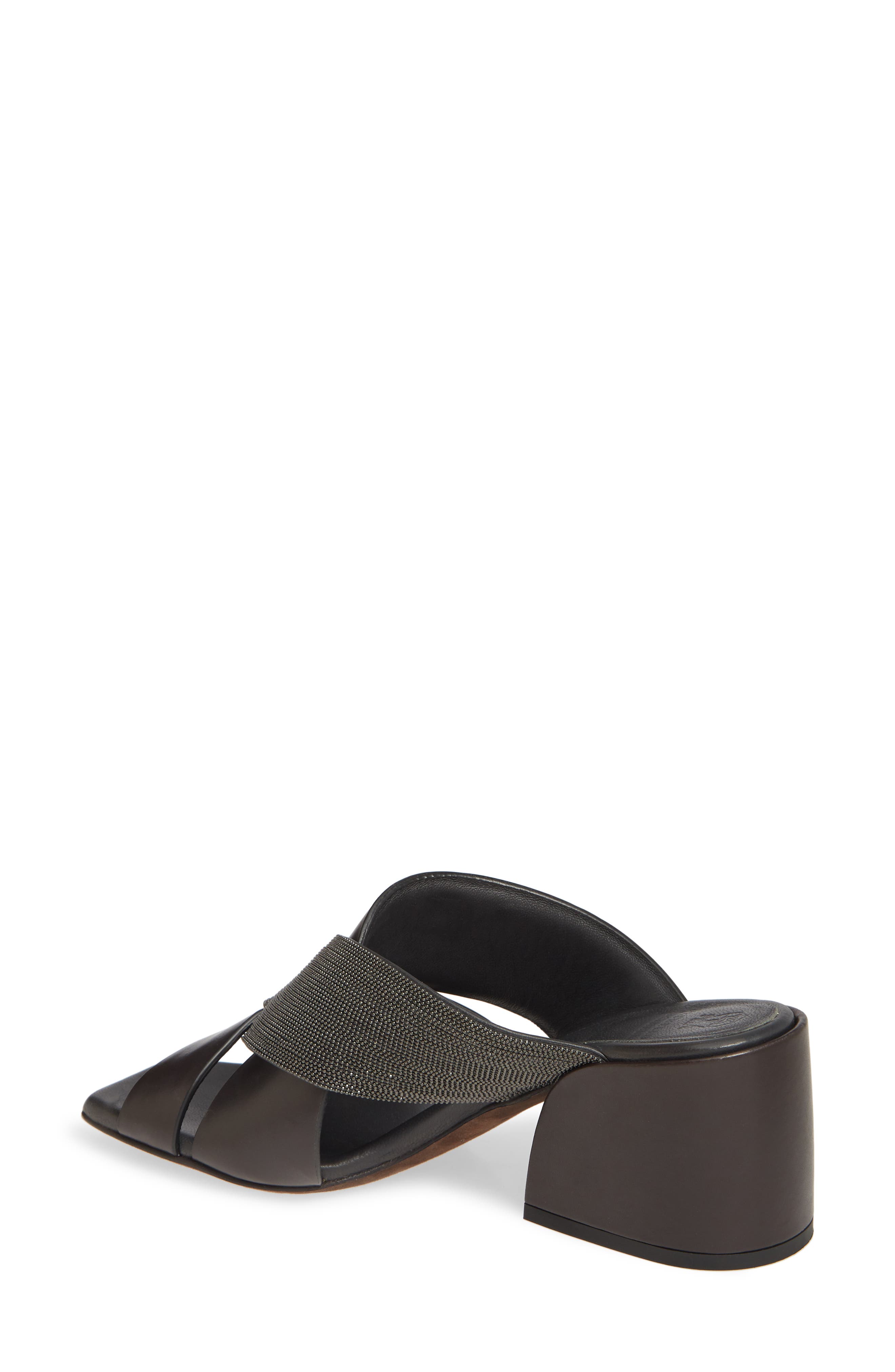 Brunello Cucinelli Asymmetric Cross Strap Slide Sandal, Alternate, color, 
